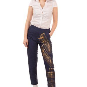 Maria di Sole trousers metallic paint (sz S, Italy)